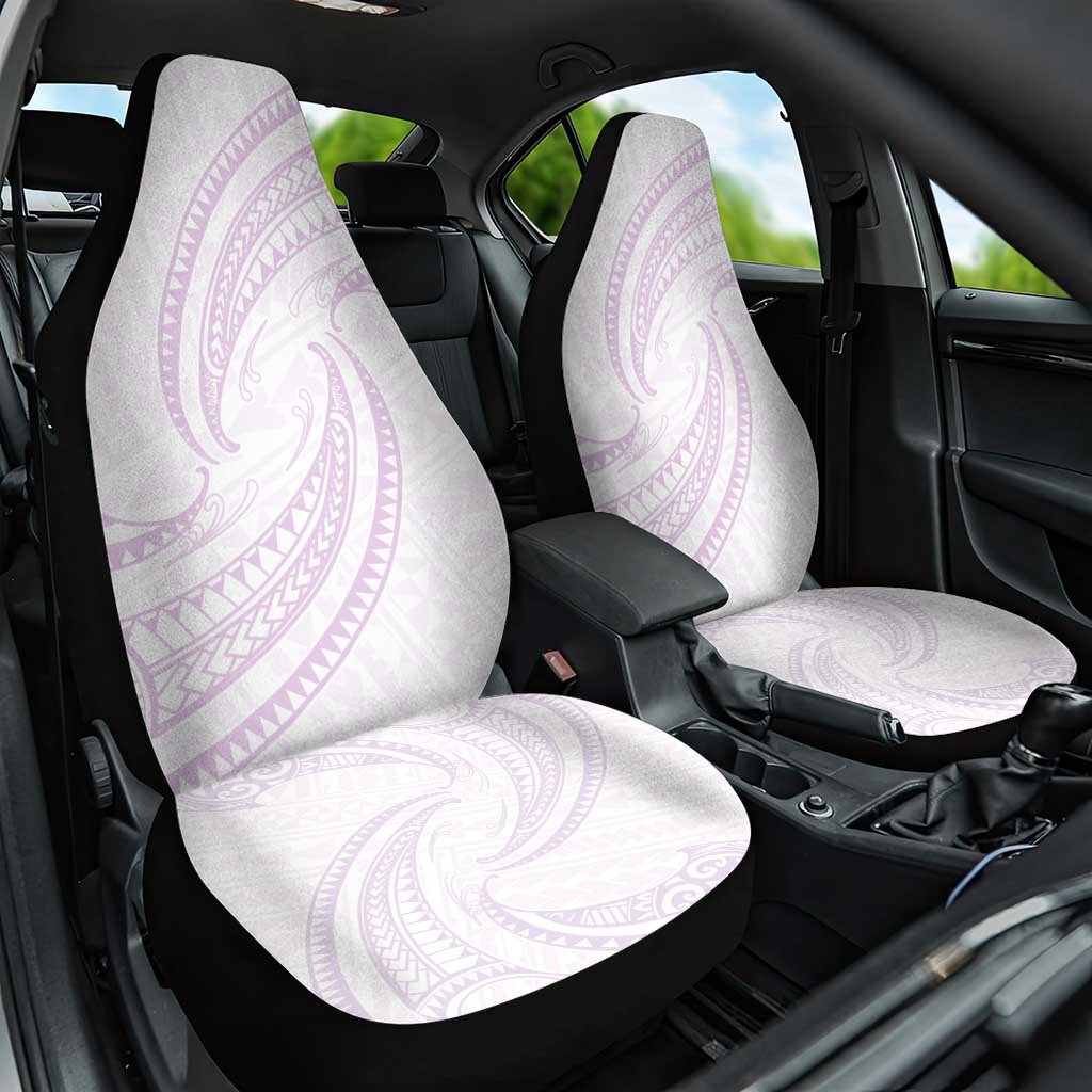 White Sunday Lotu Tamaiti Car Seat Cover Polynesian Wave Pastel Mauve - Polynesian Pride