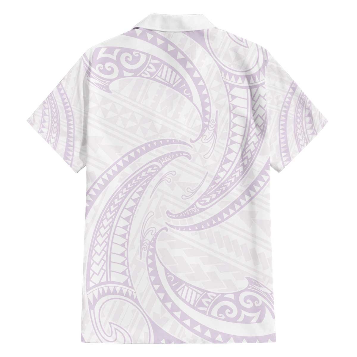 White Sunday Lotu Tamaiti Family Matching Off The Shoulder Long Sleeve Dress and Hawaiian Shirt Polynesian Wave Pastel Mauve LT9 - Polynesian Pride