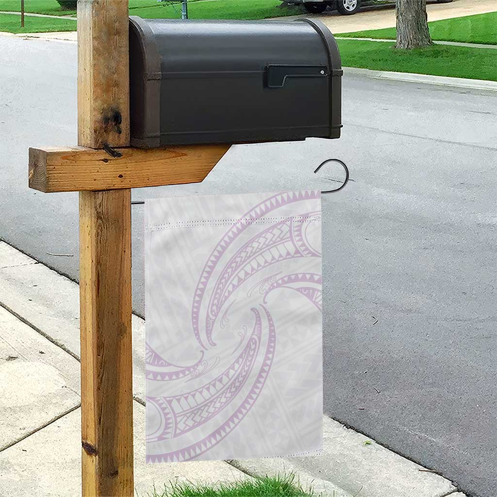 White Sunday Lotu Tamaiti Garden Flag Polynesian Wave Pastel Mauve - Polynesian Pride
