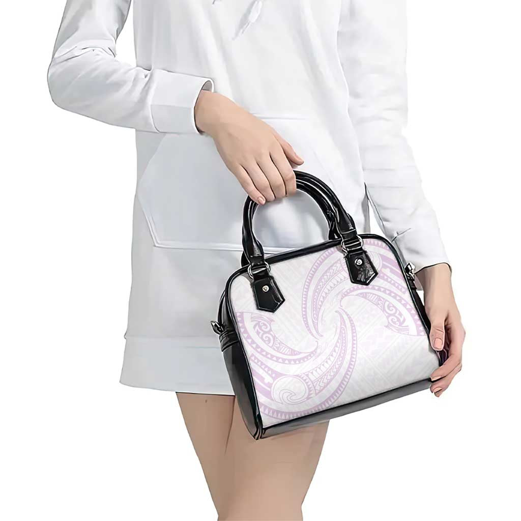 White Sunday Lotu Tamaiti Shoulder Handbag Polynesian Wave Pastel Mauve - Polynesian Pride