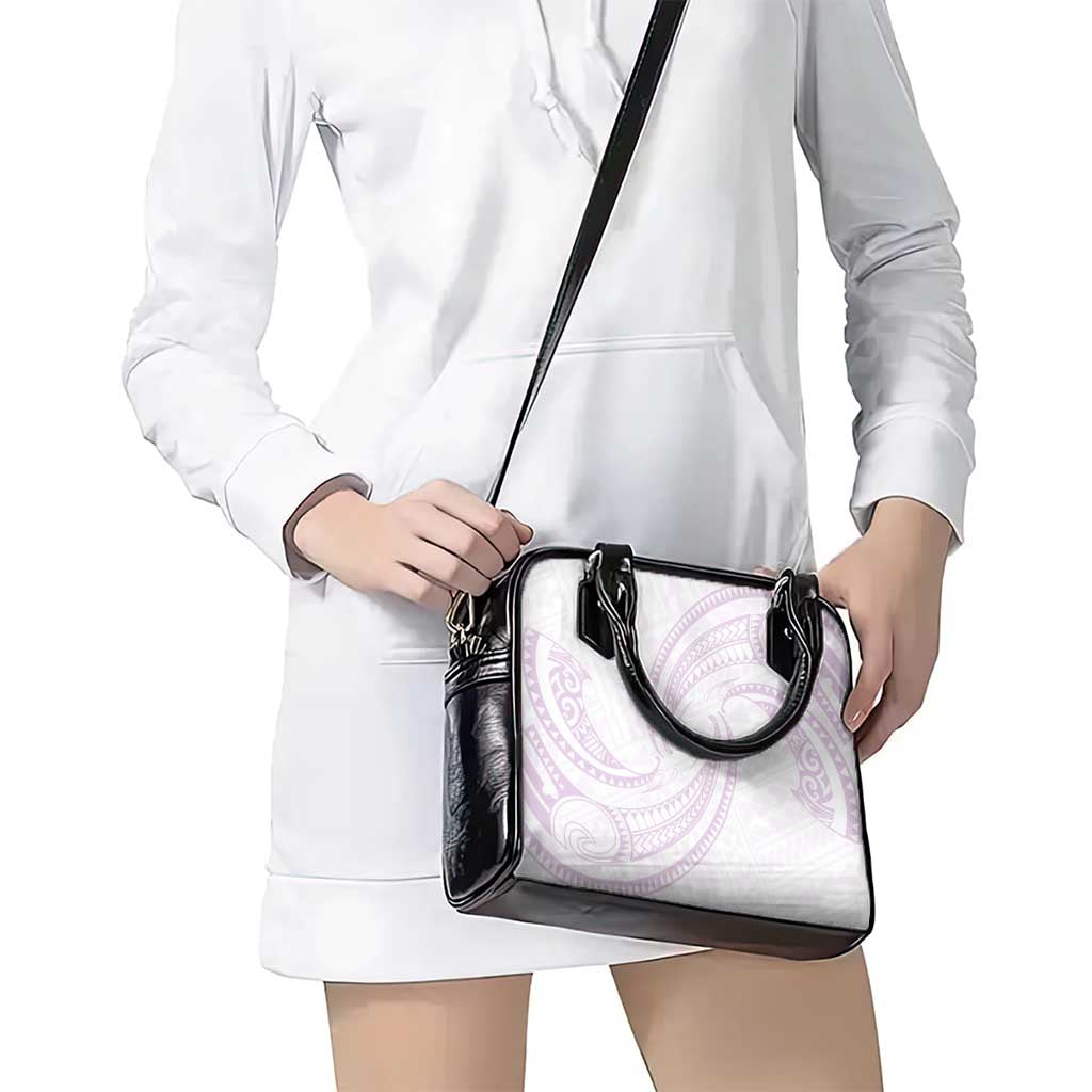 White Sunday Lotu Tamaiti Shoulder Handbag Polynesian Wave Pastel Mauve - Polynesian Pride