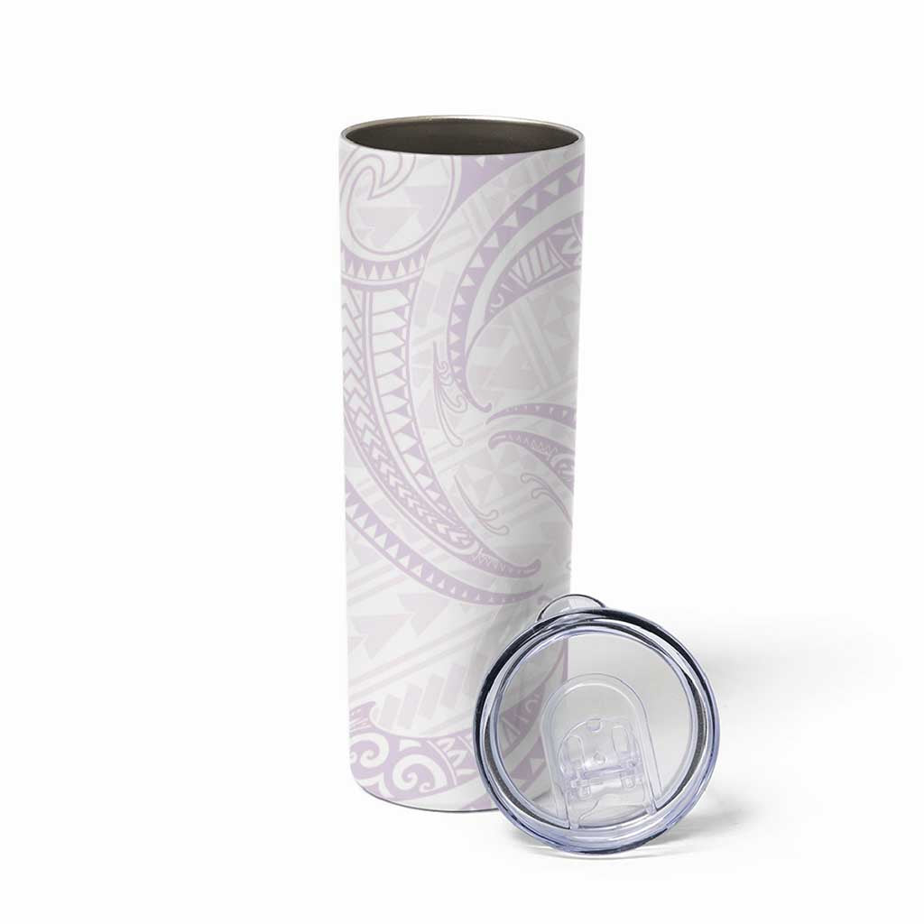 White Sunday Lotu Tamaiti Skinny Tumbler Polynesian Wave Pastel Mauve LT9 - Polynesian Pride