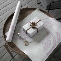 White Sunday Lotu Tamaiti Wrapping Paper Polynesian Wave Pastel Mauve LT9 - Polynesian Pride