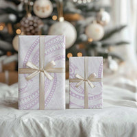 White Sunday Lotu Tamaiti Wrapping Paper Polynesian Wave Pastel Mauve LT9 - Polynesian Pride