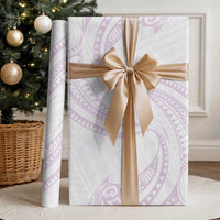 White Sunday Lotu Tamaiti Wrapping Paper Polynesian Wave Pastel Mauve LT9 - Polynesian Pride