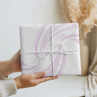 White Sunday Lotu Tamaiti Wrapping Paper Polynesian Wave Pastel Mauve LT9 - Polynesian Pride