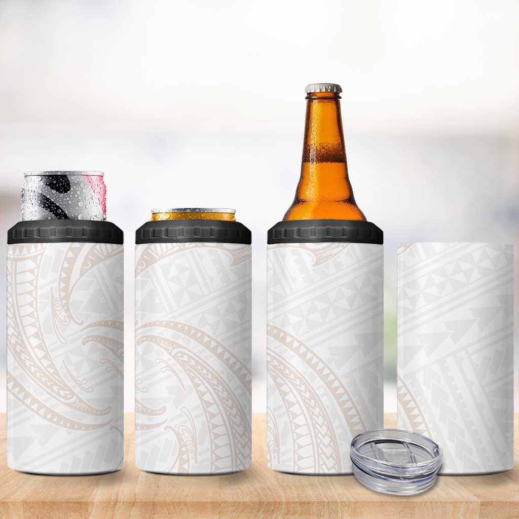 White Sunday Lotu Tamaiti 4 in 1 Can Cooler Tumbler Polynesian Wave Pastel Nude LT9 - Polynesian Pride