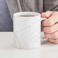 White Sunday Lotu Tamaiti Ceramic Mug Polynesian Wave Pastel Nude - Polynesian Pride