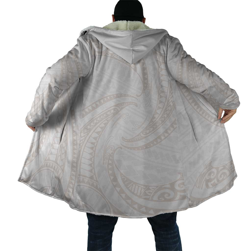 White Sunday Lotu Tamaiti Cloak Polynesian Wave Pastel Nude - Polynesian Pride