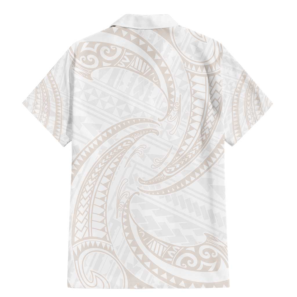 White Sunday Lotu Tamaiti Family Matching Mermaid Dress and Hawaiian Shirt Polynesian Wave Pastel Nude LT9 - Polynesian Pride