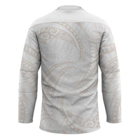 White Sunday Lotu Tamaiti Hockey Jersey Polynesian Wave Pastel Nude - Polynesian Pride