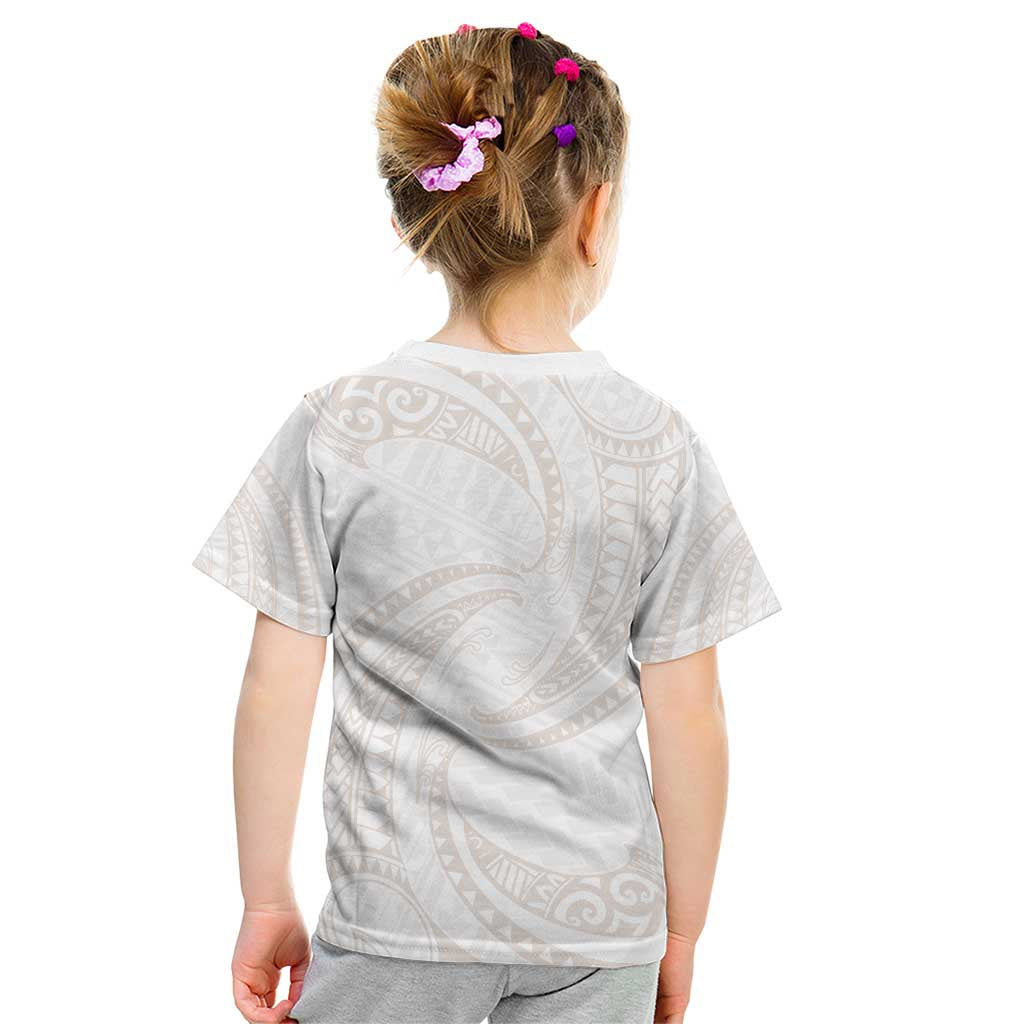 White Sunday Lotu Tamaiti Kid T Shirt Polynesian Wave Pastel Nude LT9 - Polynesian Pride