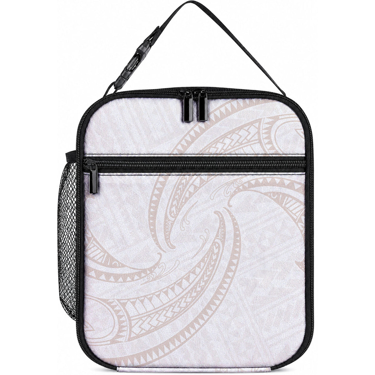 White Sunday Lotu Tamaiti Lunch Bag Polynesian Wave Pastel Nude