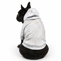 White Sunday Lotu Tamaiti Pet Hoodie Polynesian Wave Pastel Nude