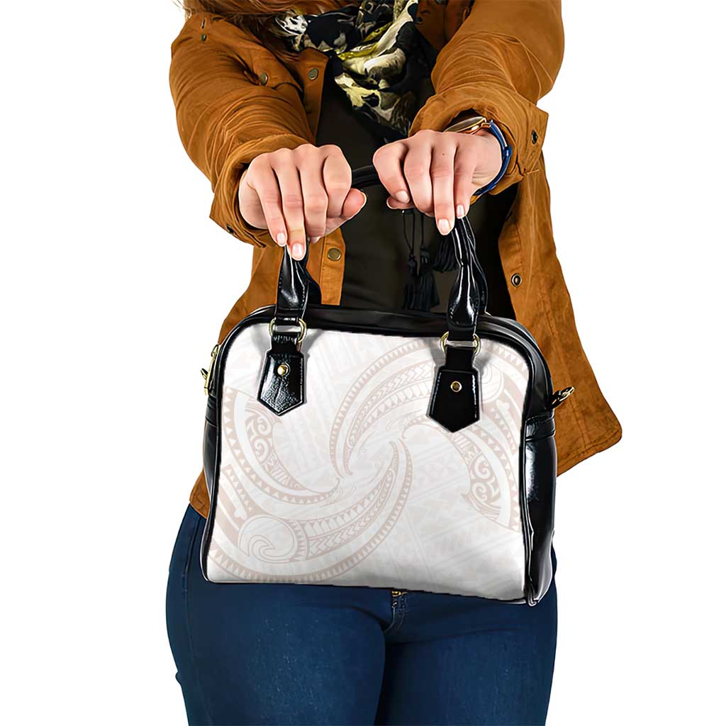 White Sunday Lotu Tamaiti Shoulder Handbag Polynesian Wave Pastel Nude - Polynesian Pride