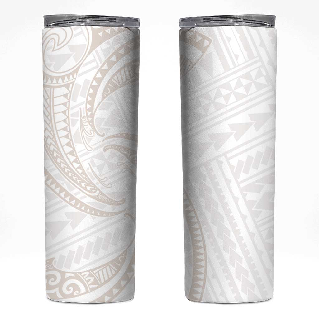 White Sunday Lotu Tamaiti Skinny Tumbler Polynesian Wave Pastel Nude LT9 Nude - Polynesian Pride