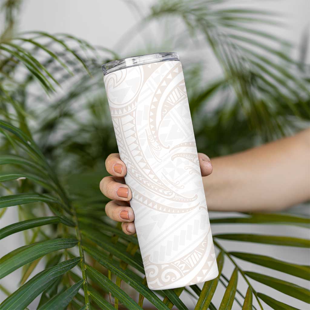 White Sunday Lotu Tamaiti Skinny Tumbler Polynesian Wave Pastel Nude LT9 - Polynesian Pride