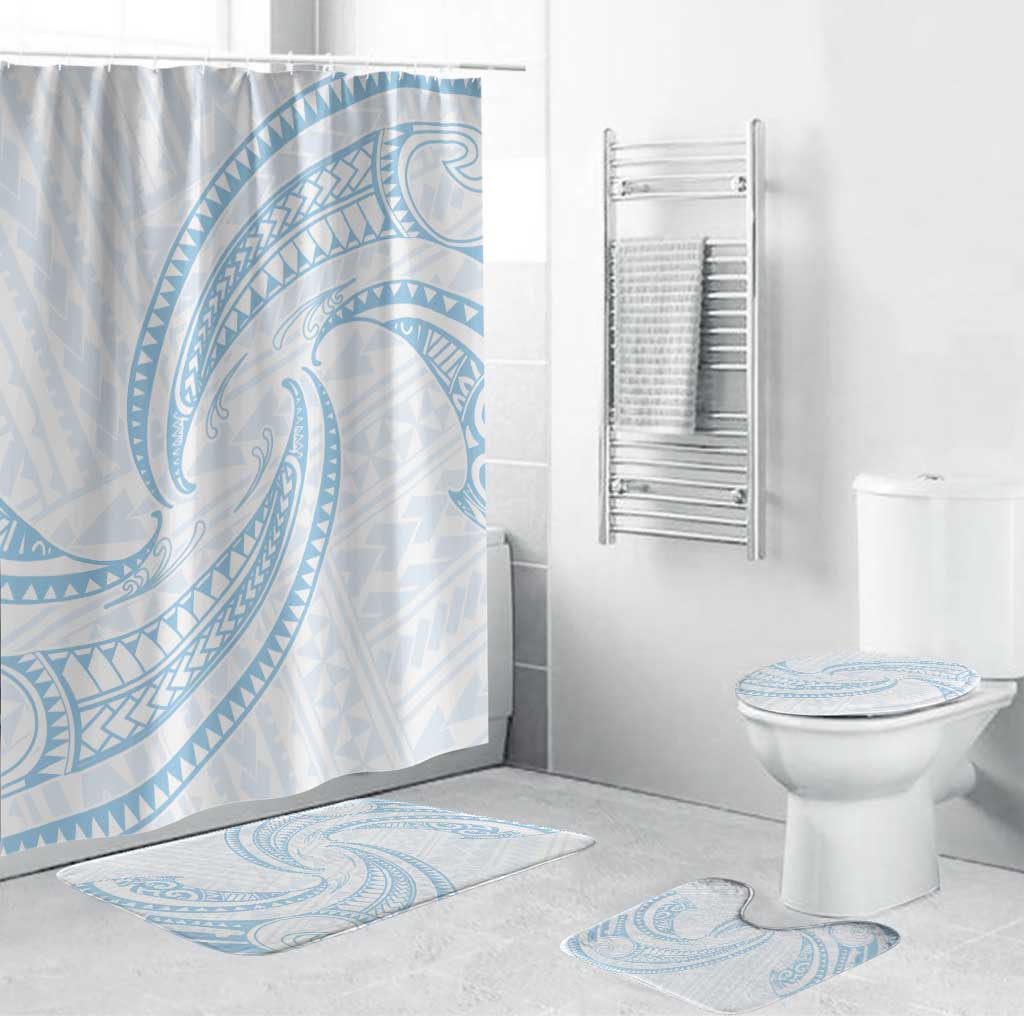 White Sunday Lotu Tamaiti Bathroom Set Polynesian Wave Pastel Sky Blue LT9 Bathroom Set (4 pcs) Blue - Polynesian Pride