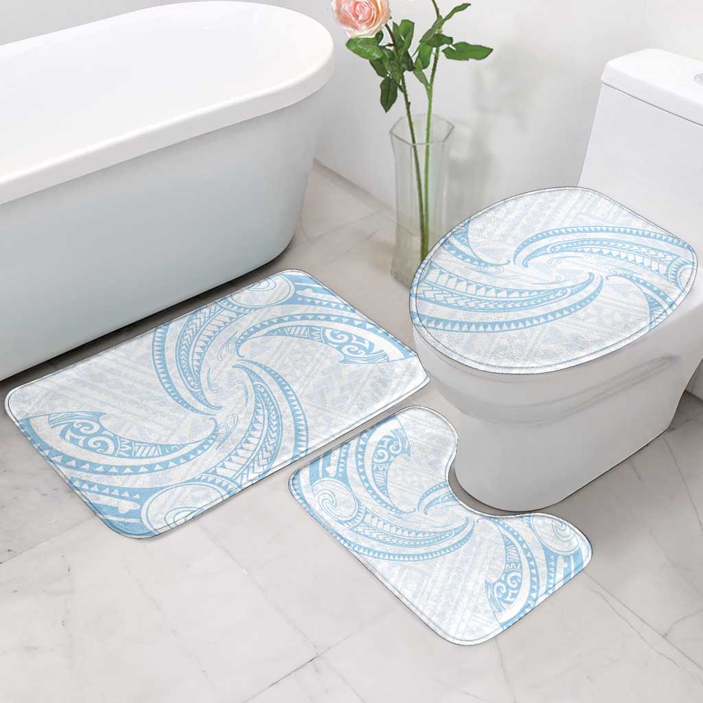White Sunday Lotu Tamaiti Bathroom Set Polynesian Wave Pastel Sky Blue LT9 - Polynesian Pride