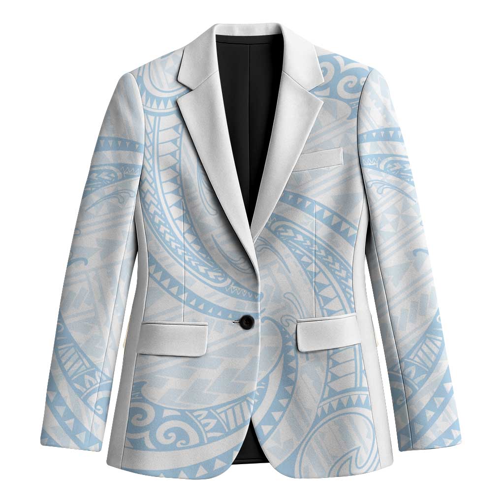 White Sunday Lotu Tamaiti Blazer Polynesian Wave Pastel Sky Blue LT9 Unisex Blue - Polynesian Pride