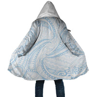 White Sunday Lotu Tamaiti Cloak Polynesian Wave Pastel Sky Blue - Polynesian Pride