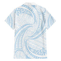White Sunday Lotu Tamaiti Family Matching Long Sleeve Bodycon Dress and Hawaiian Shirt Polynesian Wave Pastel Sky Blue LT9 - Polynesian Pride