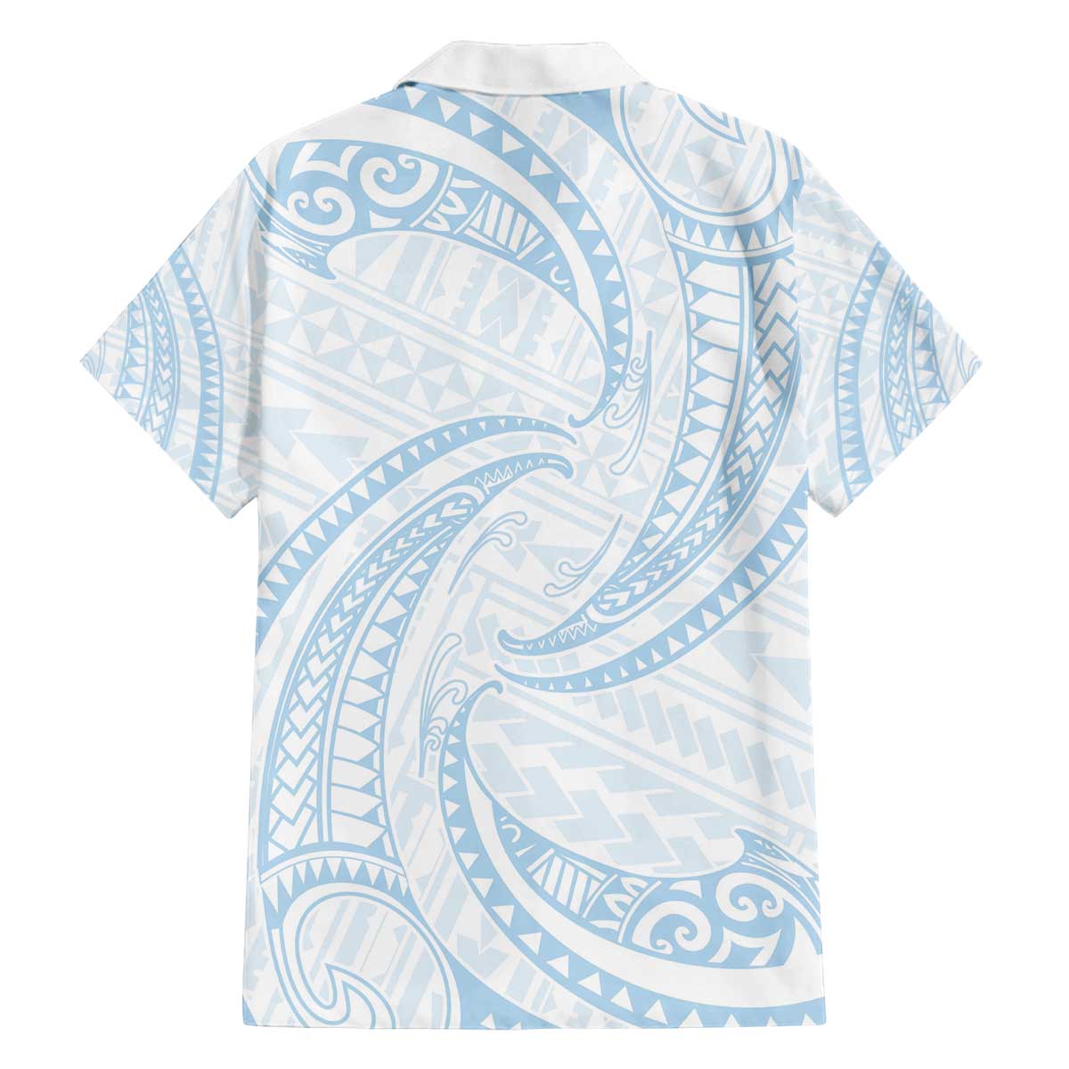 White Sunday Lotu Tamaiti Family Matching Off The Shoulder Long Sleeve Dress and Hawaiian Shirt Polynesian Wave Pastel Sky Blue LT9 - Polynesian Pride