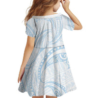 White Sunday Lotu Tamaiti Family Matching Tank Maxi Dress and Hawaiian Shirt Polynesian Wave Pastel Sky Blue LT9 - Polynesian Pride