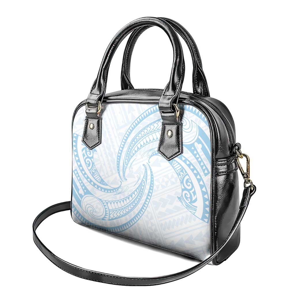 White Sunday Lotu Tamaiti Shoulder Handbag Polynesian Wave Pastel Sky Blue - Polynesian Pride