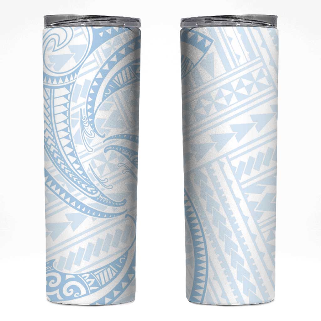 White Sunday Lotu Tamaiti Skinny Tumbler Polynesian Wave Pastel Sky Blue LT9 Blue - Polynesian Pride
