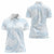 White Sunday Lotu Tamaiti Women Polo Shirt Polynesian Wave Pastel Sky Blue - Polynesian Pride