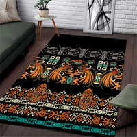 Black Batik Papua-inspired Pattern Area Rug LT9 Black - Polynesian Pride