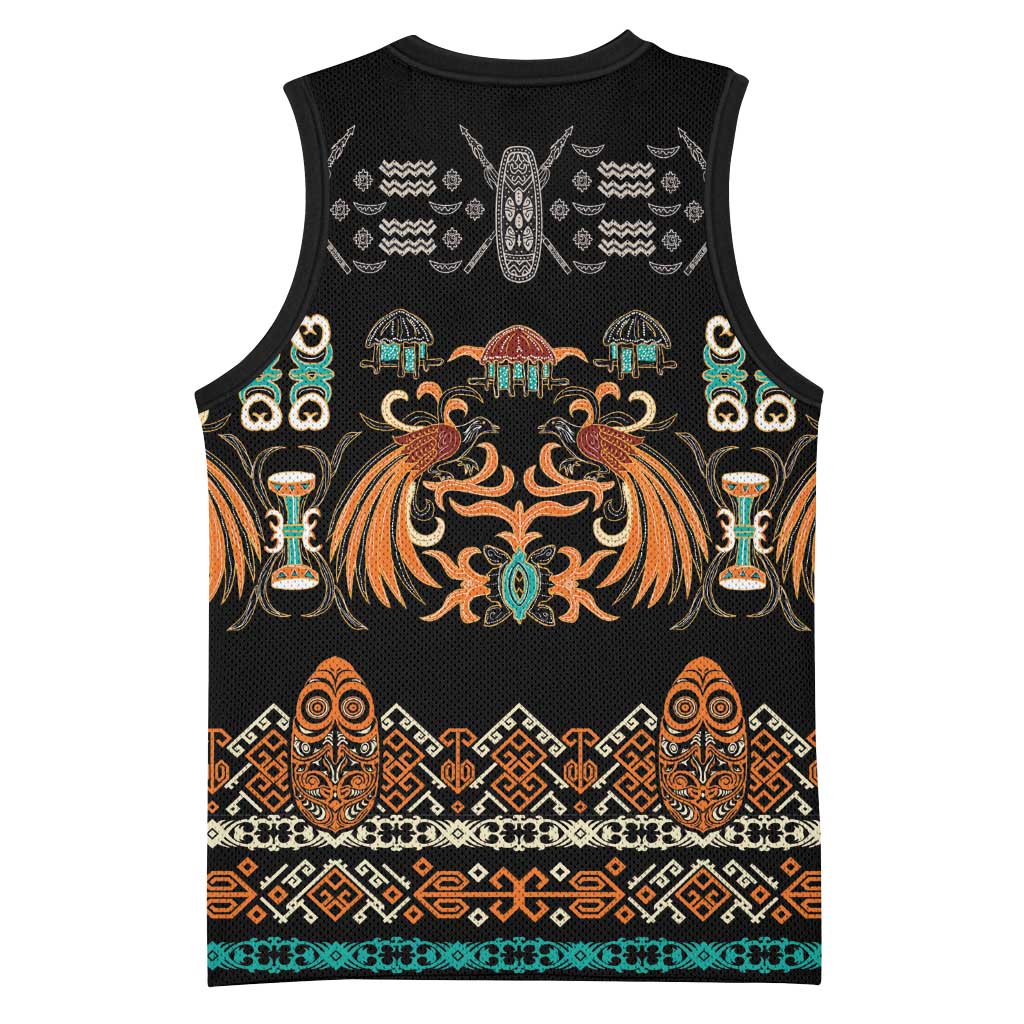 Black Batik Papua-inspired Pattern Basketball Jersey - Polynesian Pride