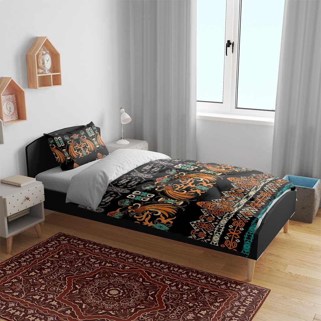 Black Batik Papua-inspired Pattern Bedding Set - Polynesian Pride
