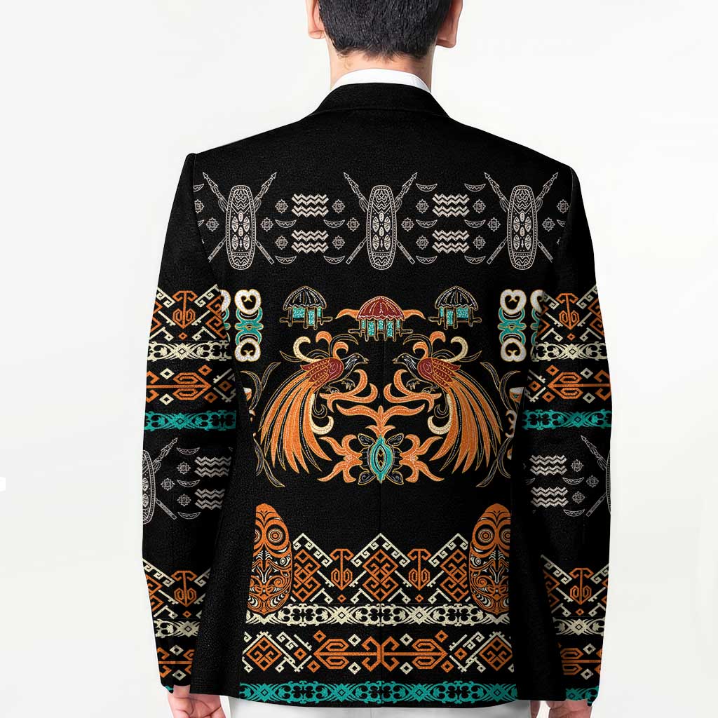 Black Batik Papua-inspired Pattern Blazer - Polynesian Pride