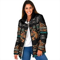 Black Batik Papua-inspired Pattern Padded Jacket - Polynesian Pride
