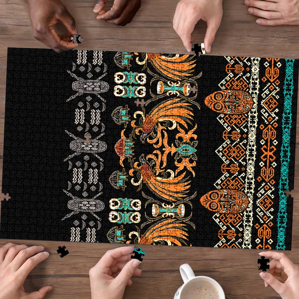 Black Batik Papua-inspired Pattern Puzzle - Polynesian Pride