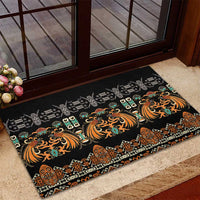 Black Batik Papua-inspired Pattern Rubber Doormat - Polynesian Pride