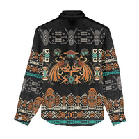 Black Batik Papua-inspired Pattern Women Casual Shirt - Polynesian Pride