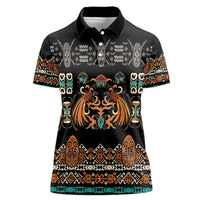 Black Batik Papua-inspired Pattern Women Polo Shirt - Polynesian Pride