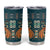 Dark Cyan Blue Batik Papua-inspired Pattern Tumbler Cup - Polynesian Pride