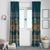Dark Cyan Blue Batik Papua-inspired Pattern Window Curtain - Polynesian Pride