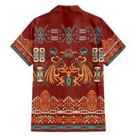 Oxblood Batik Papua-inspired Pattern Family Matching Short Sleeve Bodycon Dress and Hawaiian Shirt LT9 - Polynesian Pride