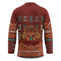 Oxblood Batik Papua-inspired Pattern Hockey Jersey - Polynesian Pride