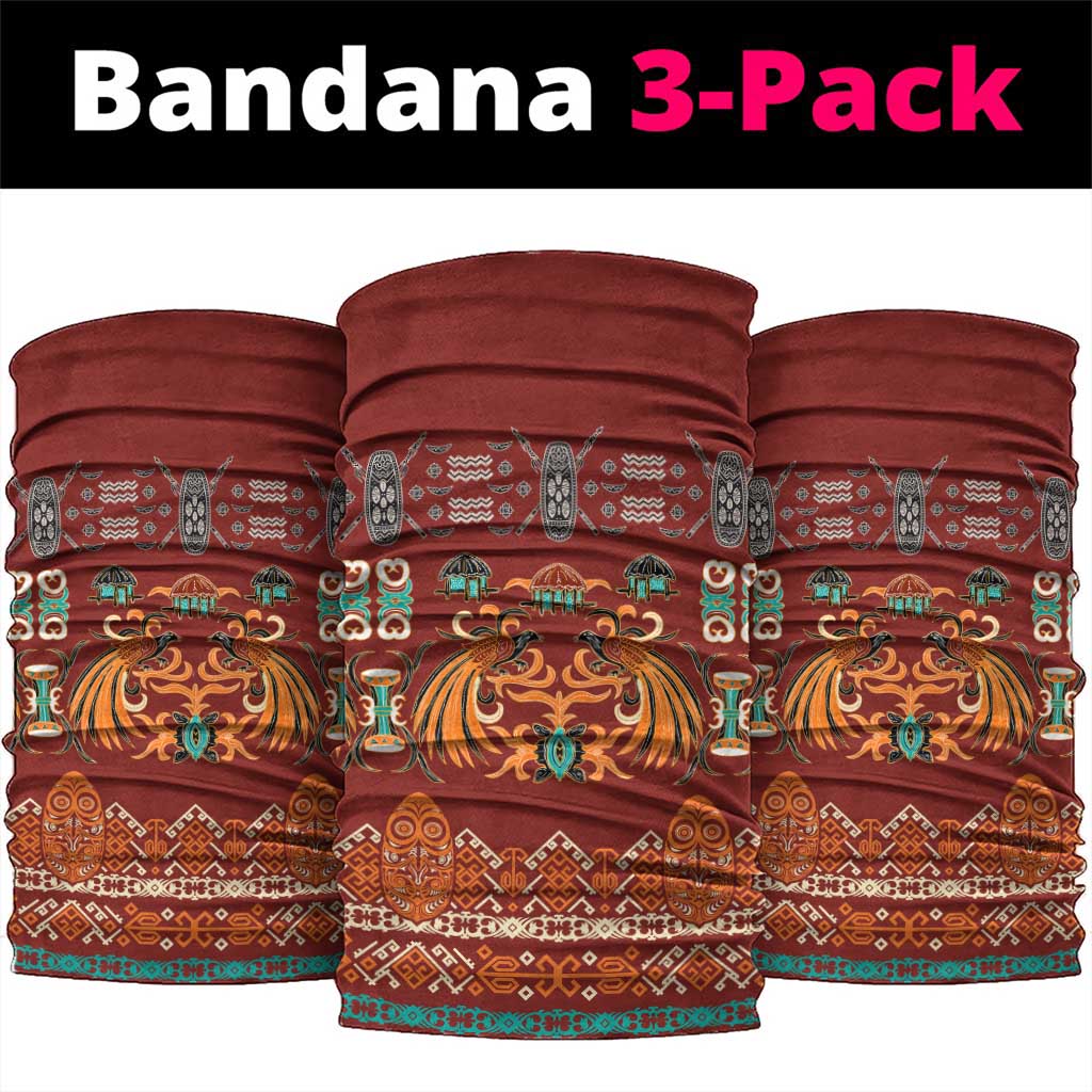 Oxblood Batik Papua-inspired Pattern Neck Gaiter LT9