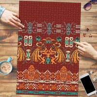 Oxblood Batik Papua-inspired Pattern Puzzle - Polynesian Pride