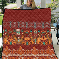 Oxblood Batik Papua-inspired Pattern Quilt - Polynesian Pride