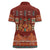 Oxblood Batik Papua-inspired Pattern Women Polo Shirt - Polynesian Pride