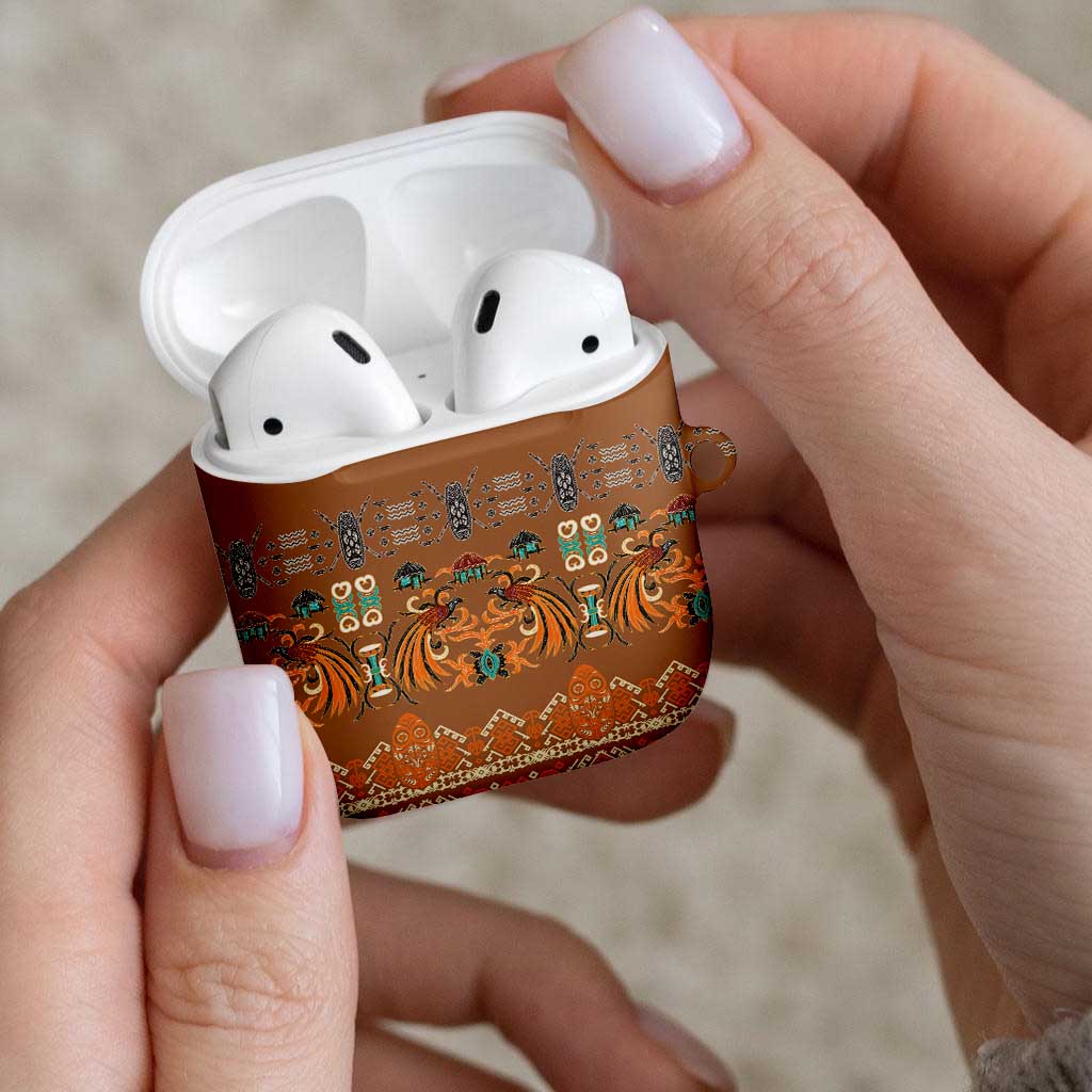 Terracotta Batik Papua-inspired Pattern AirPods Case - Polynesian Pride