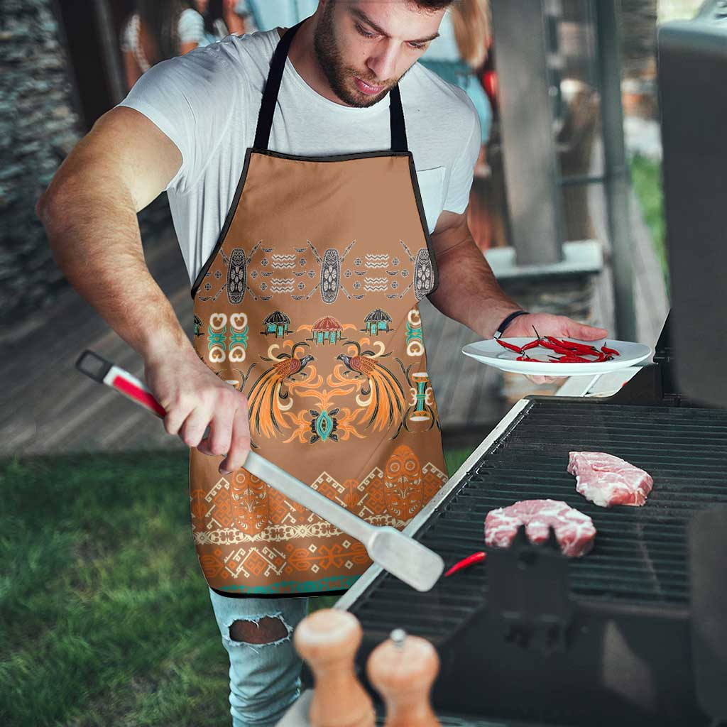 Terracotta Batik Papua-inspired Pattern Apron - Polynesian Pride